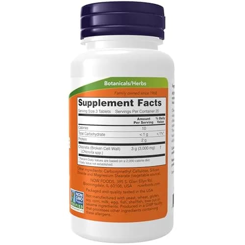 NOW Chlorella 1,000 mg Super Green Tablets | Natural Nutrients & Digestibility (115 characters) thumbnail 2