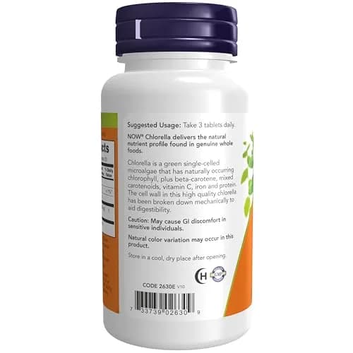 NOW Chlorella 1,000 mg Super Green Tablets | Natural Nutrients & Digestibility (115 characters) thumbnail 3