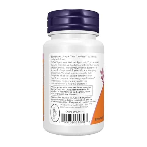 NOW Lycopene 10 mg with Tomato Extract | Supports Cardiovascular & Prostate Health thumbnail 3