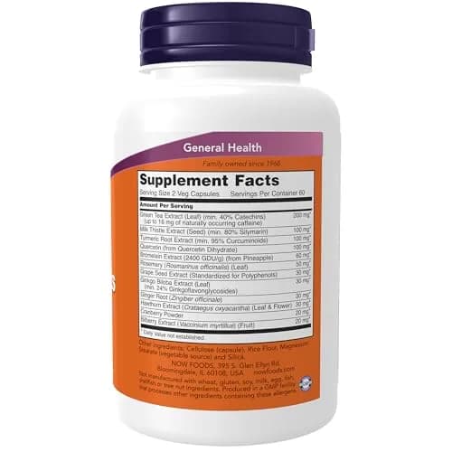 NOW Super Antioxidants with Herbal Extracts 120 Veg Capsules | Vegan Formula for Optimal Health thumbnail 2