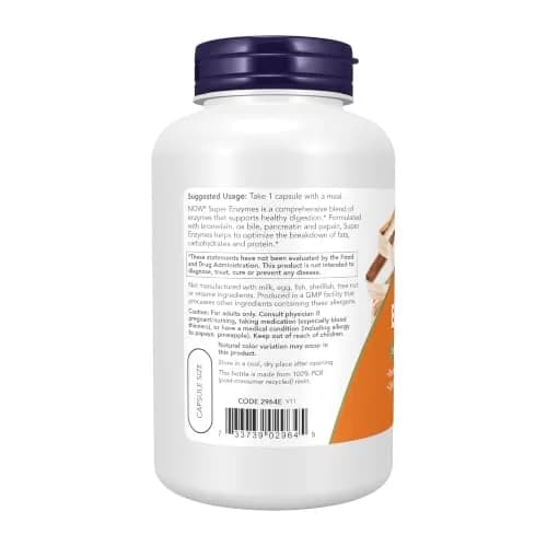 NOW Foods Super Enzymes Digestive Enzymes 180 Capsules | Supports Healthy Digestion thumbnail 3
