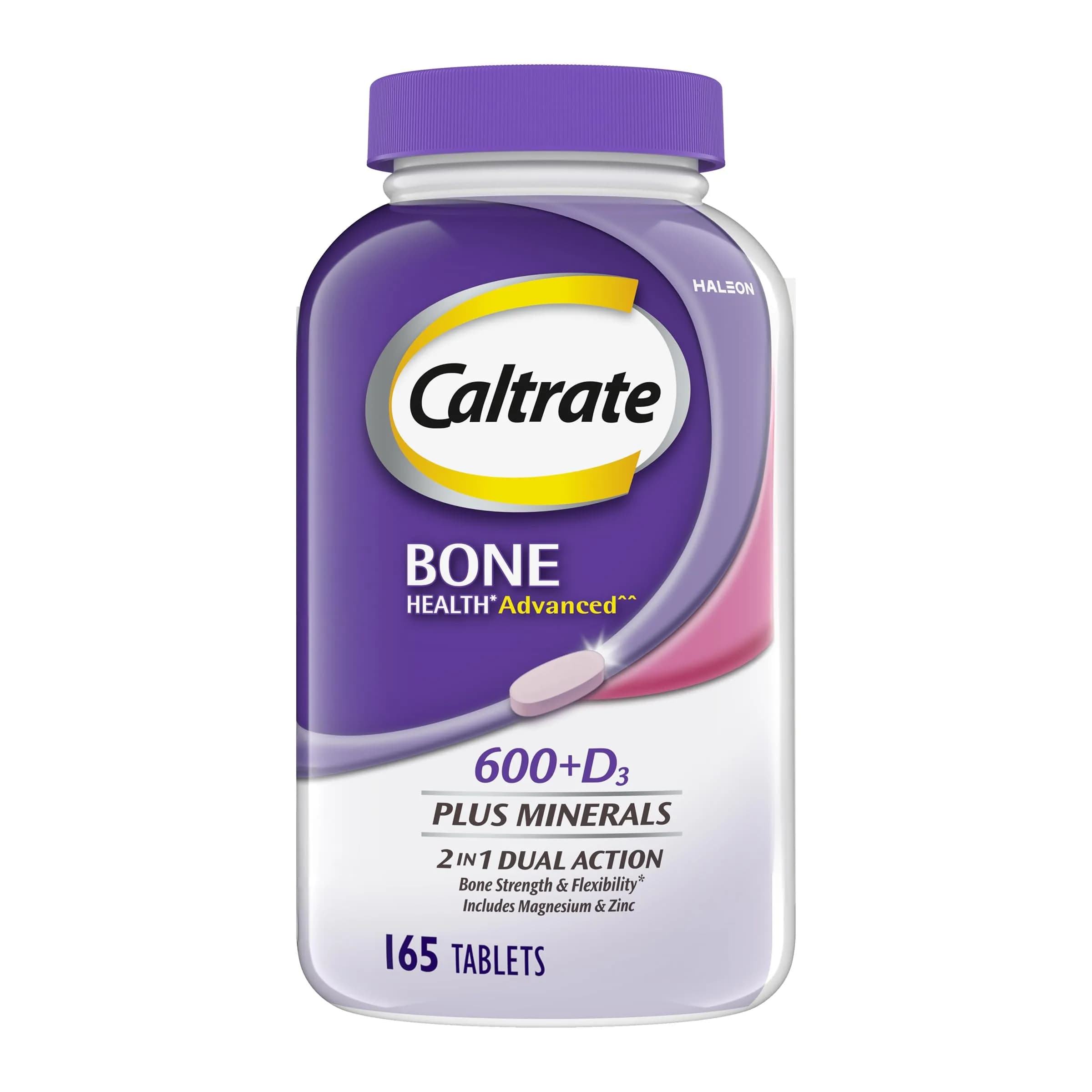 Caltrate 600 Plus D3 Calcium and Vitamin D Supplement Tablets, Bone Health Supplements for Adults - 120 Count (Pack of 2) | Gluten-Free — Tablet