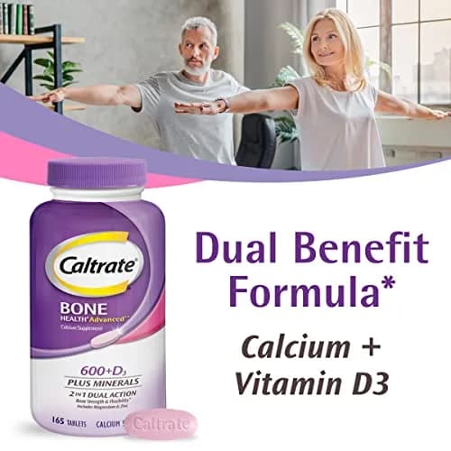 Caltrate 600 Plus D3 Plus Minerals Calcium and Vitamin D Supplement Tablets 165 Count | Bone Strength & Flexibility thumbnail 2