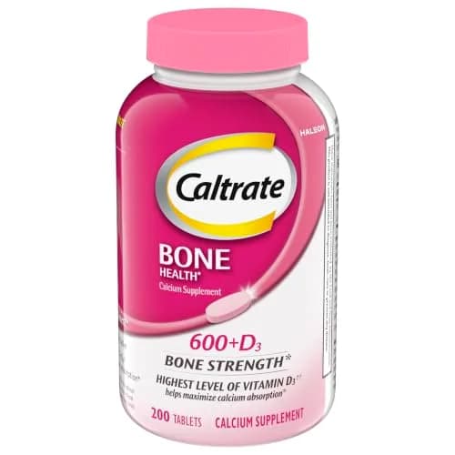Caltrate 600 Plus D3 Calcium and Vitamin D Supplement Tablets 200 Count | Bone Health Support with High Vitamin D3 thumbnail 1