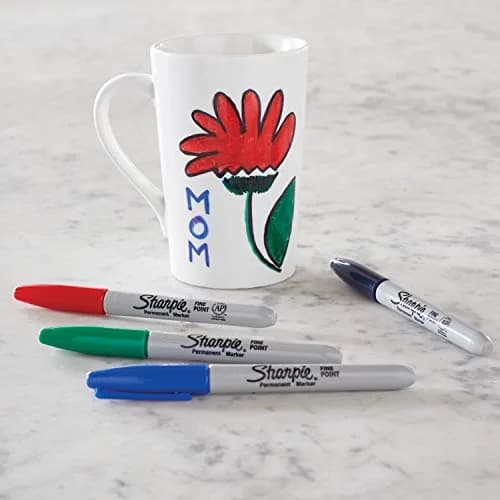 Sharpie Permanent Markers Fine Point Assorted Colours 4 Count | Smooth Ink Flow thumbnail 4