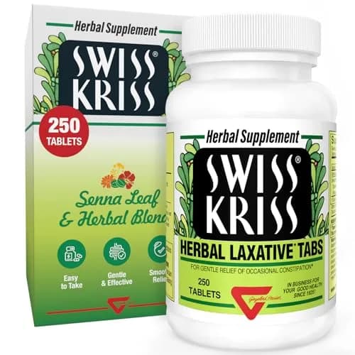 Swiss Kriss Herbal Laxative Tablets, Gentle & Natural Relief for Adults & Children Over 6, 250 Tablets thumbnail 1