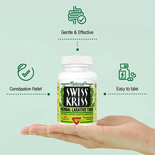 Swiss Kriss Herbal Laxative Tablets, Gentle & Natural Relief for Adults & Children Over 6, 250 Tablets thumbnail 7