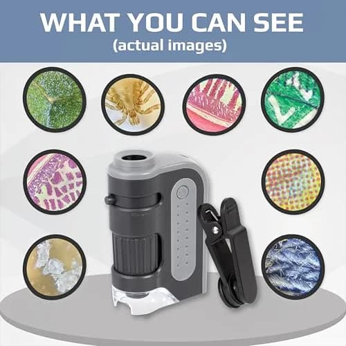 Carson MicroBrite Pro 60x-120x LED Pocket Microscope with Smartphone Adapter | STEM Science Kit for Kids thumbnail 3