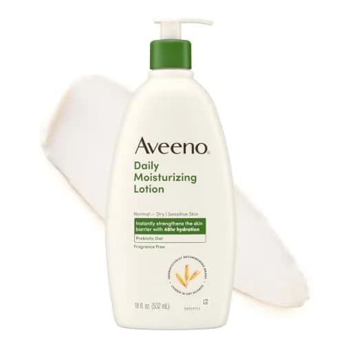 Aveeno Daily Moisturizing Body Lotion Fragrance-Free 532ml (18 Fl Oz) | Soothes Dry Skin with Prebiotic Oat thumbnail 1