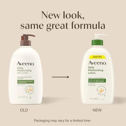 Aveeno Daily Moisturizing Body Lotion Fragrance-Free 532ml (18 Fl Oz) | Soothes Dry Skin with Prebiotic Oat thumbnail 2