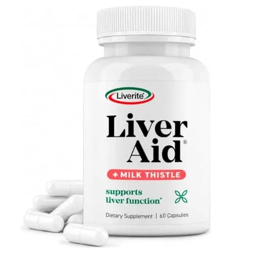 LIVERITE Liver Aid with Milk Thistle 60 Capsules | Supports Healthy Liver Function, Energy & Metabolism thumbnail 1