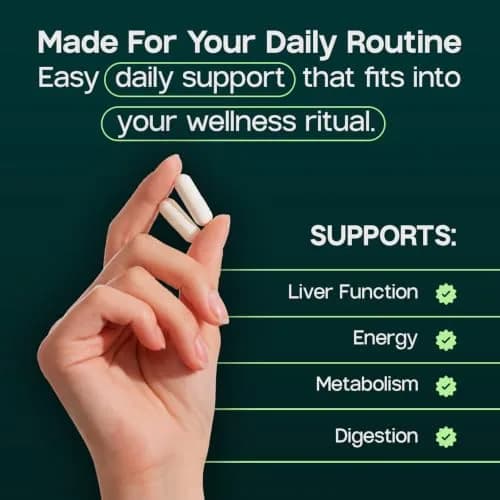LIVERITE Liver Aid with Milk Thistle 60 Capsules | Supports Healthy Liver Function, Energy & Metabolism thumbnail 3
