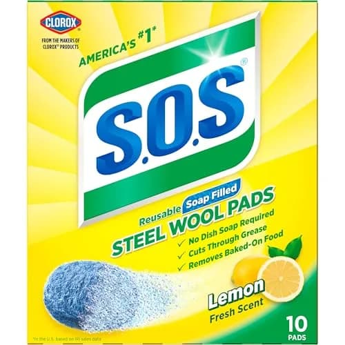 S.O.S Steel Wool Soap Pads Lemon Fresh 10 Count | Powerful Cleaning for Tough Grime thumbnail 9