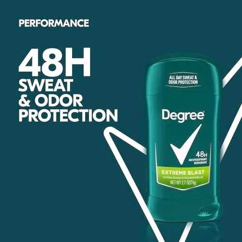 Degree Men Original Protection Antiperspirant Deodorant Extreme Blast 2.7 oz (76.5 g) | 48-Hour Sweat & Odor Protection thumbnail 4
