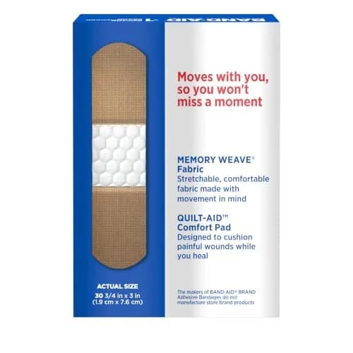 Band-Aid Flexible Fabric Adhesive Bandages All One Size | Comfortable, Non-Stick Wound Care (30 Count) thumbnail 9