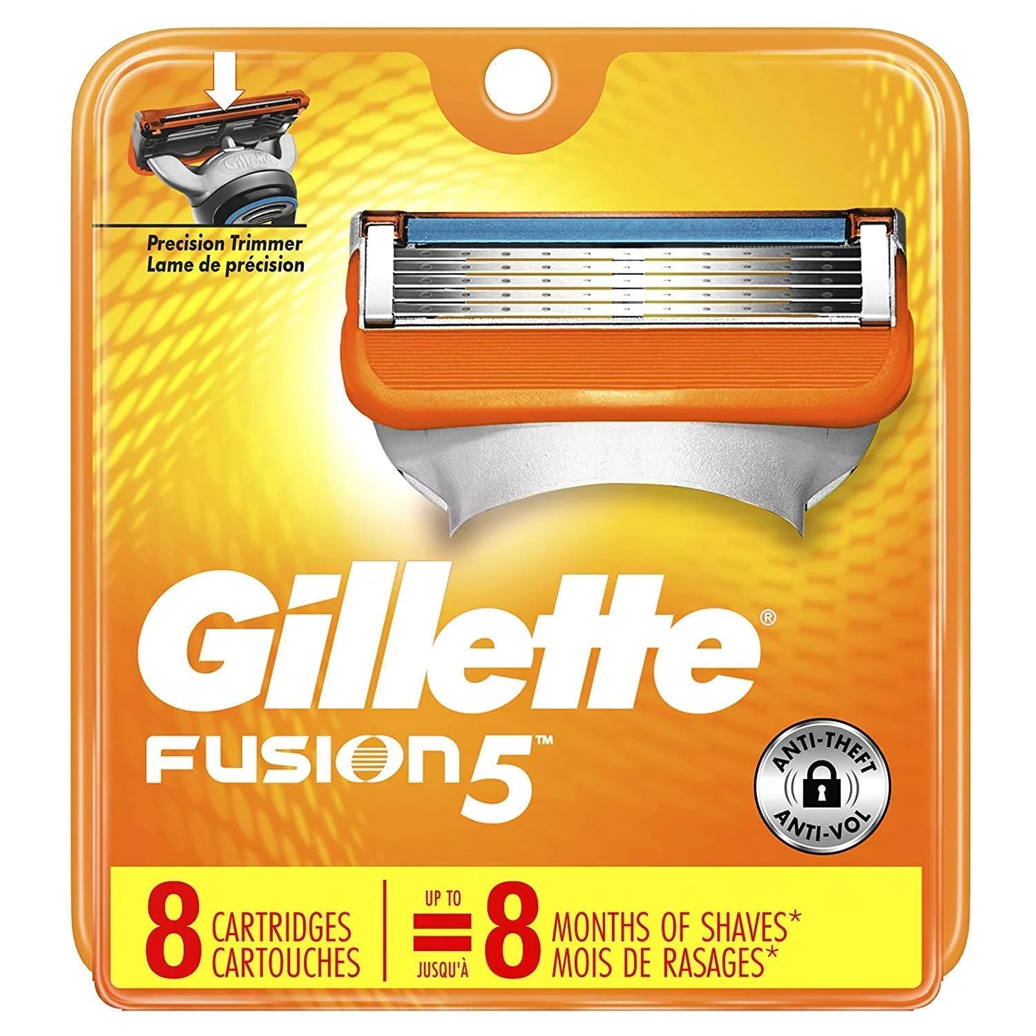 Gillette Fusion 5 Power Cartridges 8 ea | Precision 5-Blade System with Microfins & Indicator Strip - main product image