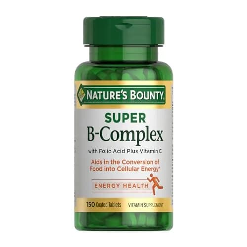 Nature's Bounty Super B Complex Vitamins with Vitamin C & Folic Acid, 150 Tablets thumbnail 1