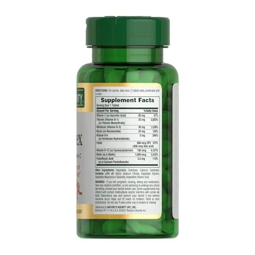 Nature's Bounty Super B Complex Vitamins with Vitamin C & Folic Acid, 150 Tablets thumbnail 6