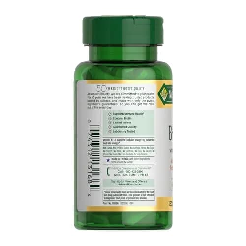Nature's Bounty Super B Complex Vitamins with Vitamin C & Folic Acid, 150 Tablets thumbnail 7