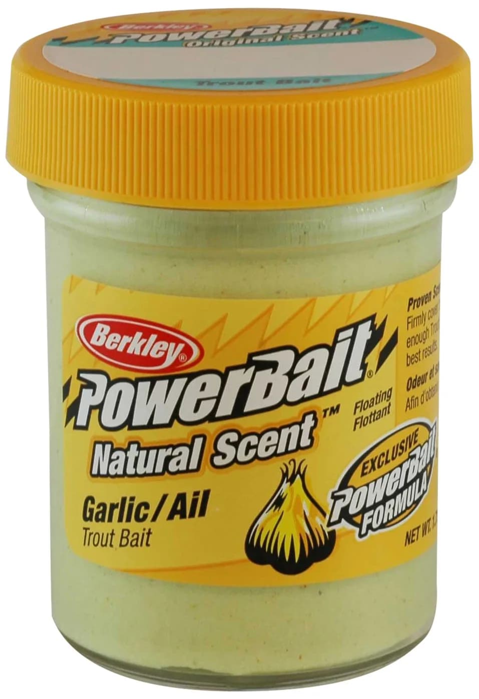 Berkley PowerBait Natural Scent Trout Bait, Garlic, 1.75 oz | Fish Longer & Catch More - main product image