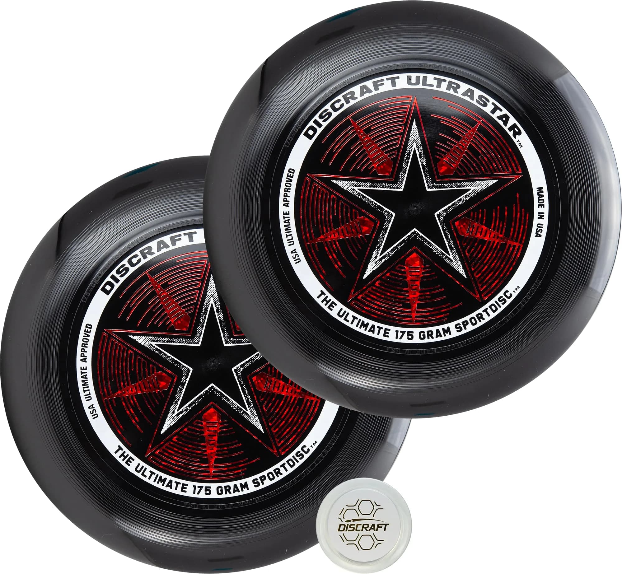 Discraft Ultra Star Sport Disc 175g (27.5cm) | Official USA Ultimate Disc — Black