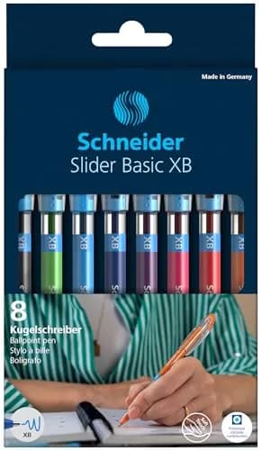 Schneider Slider Basic XB Ballpoint Pen 1.4mm Assorted Colors (8-Pack) | Smooth Viscoglide Ink Flow thumbnail 5