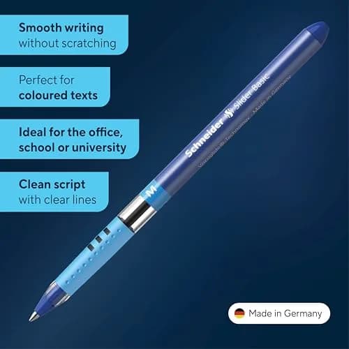 Schneider Slider Basic XB Ballpoint Pen 1.4mm Assorted Colors (8-Pack) | Smooth Viscoglide Ink Flow thumbnail 2