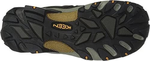 KEEN Voyageur Low Height Breathable Hiking Shoes, Black Olive/Inca Gold, 9 US | Water-Resistant Leather & Mesh thumbnail 4