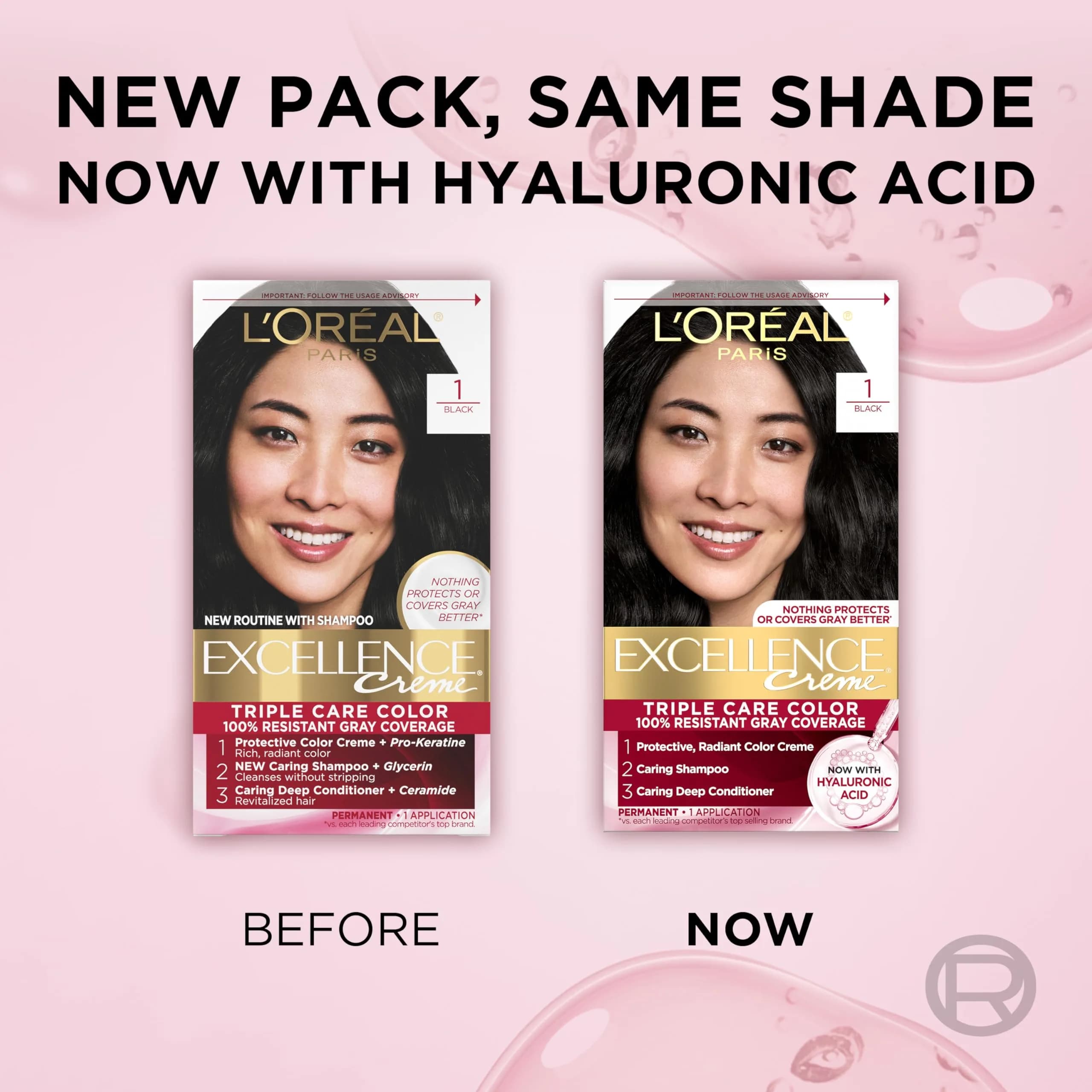 L'Oreal Paris Excellence Crème Permanent Hair Dye Black | Triple Care Color with Hyaluronic Acid for 100% Gray Coverage thumbnail 8