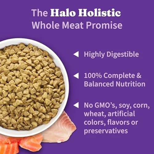 Halo Holistic Dry Cat Food, Wild-Caught Salmon & Whitefish Recipe, 1 Count (Pack of 1) | Complete Adult Cat Nutrition thumbnail 5