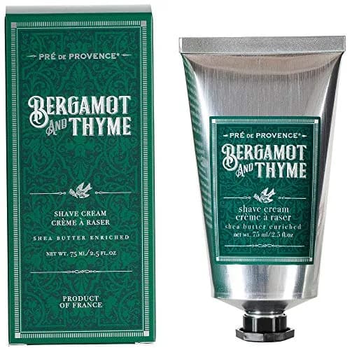 Pre de Provence Bergamot & Thyme Men's Shave Cream 75ml (2.5 Fl Oz) | Hydrating & Nourishing for Dry Skin thumbnail 1