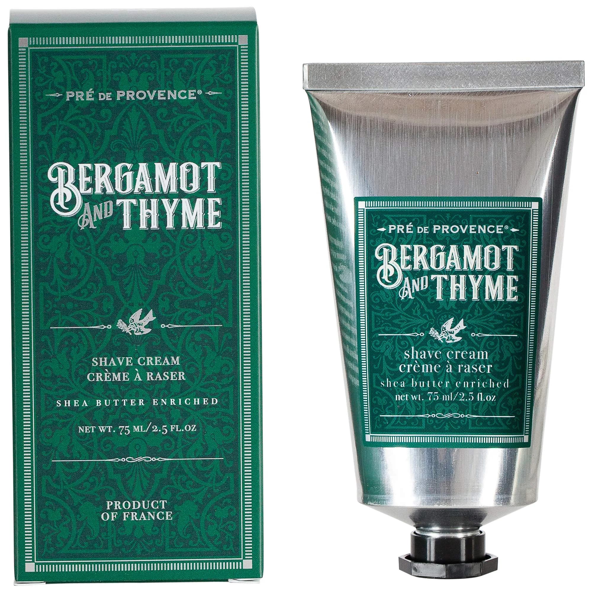 Pre de Provence Shea Butter Enriched Men's After Shave Balm Bergamot & Thyme 75ml (2.5 Ounce) | Soothes and Hydrates Post-Shave — Shave Cream