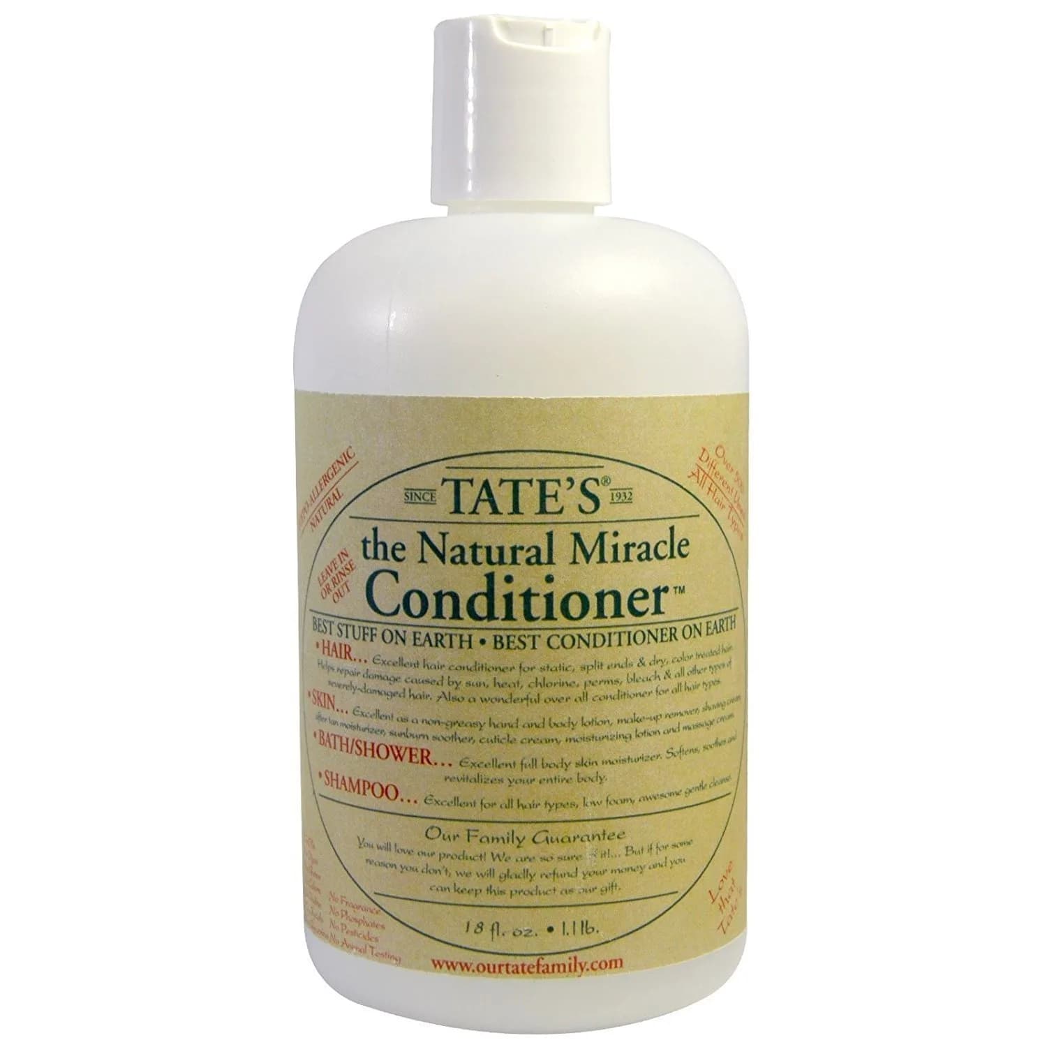 Tate's Natural Miracle Conditioner 532ml (18 fl oz) | Organic Formula for All Hair Types & Skin — 18 Fl Oz
