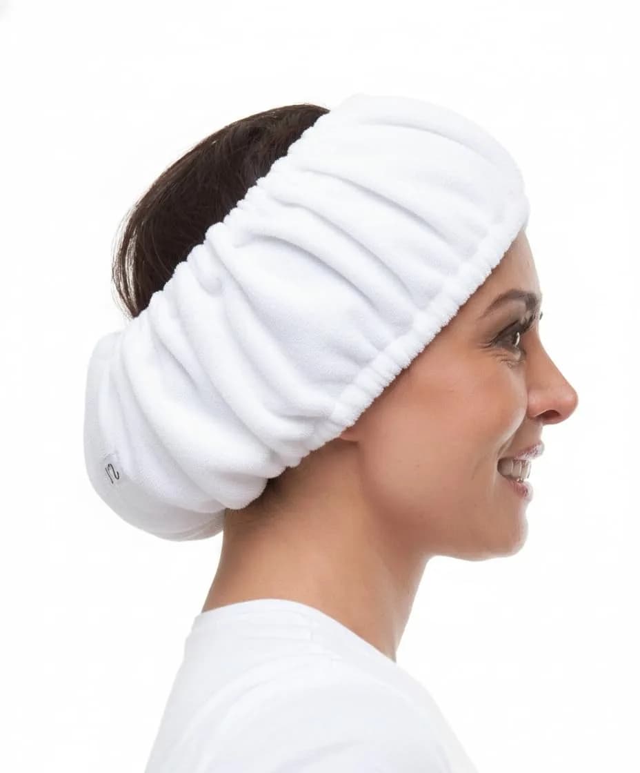 TASSI White Hair Holder Head Wrap Stretch Terry Cloth | Gentle, Easy & Comfortable for All Hair Types - main product image