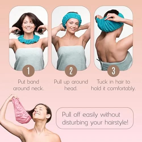 TASSI White Hair Holder Head Wrap Stretch Terry Cloth | Gentle, Easy & Comfortable for All Hair Types thumbnail 6