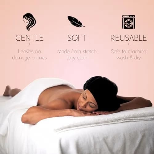 TASSI White Hair Holder Head Wrap Stretch Terry Cloth | Gentle, Easy & Comfortable for All Hair Types thumbnail 3