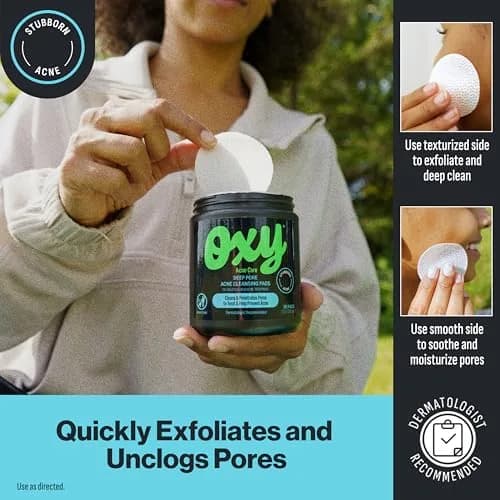 Oxy Deep Pore Acne Cleansing Pads with 2% Salicylic Acid | 55 Count (Pack of 1) thumbnail 4
