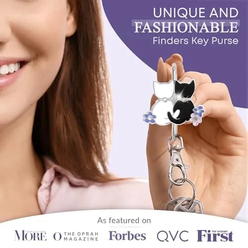 Finders Key Purse Two Kitties Key Finder | Stylish & Multifunctional (One Size) thumbnail 2