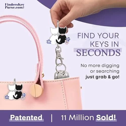 Finders Key Purse Two Kitties Key Finder | Stylish & Multifunctional (One Size) thumbnail 3