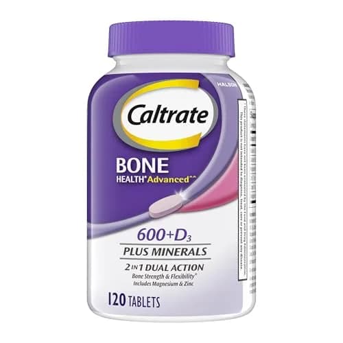 Caltrate 600 Plus D3 Plus Minerals Calcium and Vitamin D Supplement Tablets 120 Count | Bone Health and Mineral Supplement for Adults thumbnail 1