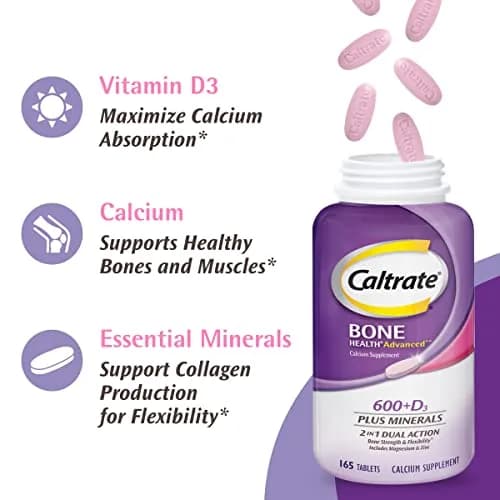 Caltrate 600 Plus D3 Plus Minerals Calcium and Vitamin D Supplement Tablets 120 Count | Bone Health and Mineral Supplement for Adults thumbnail 5