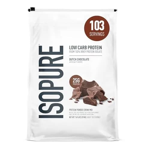 Isopure Low Carb Whey Protein Isolate Powder, Dutch Chocolate 3.4 kg (7.5 LB) | 25g Protein Per Serving, Zero Sugar, Immune Support thumbnail 1