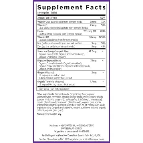 New Chapter Fermented Iron Complex, 60 Count | Whole-Food Fermented Iron for Absorption & Blood Support thumbnail 6