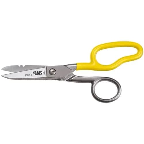 Klein Tools 2100-8 Free-Fall Electrician Snips 6.25-Inch Stainless Steel Heavy-Duty thumbnail 1