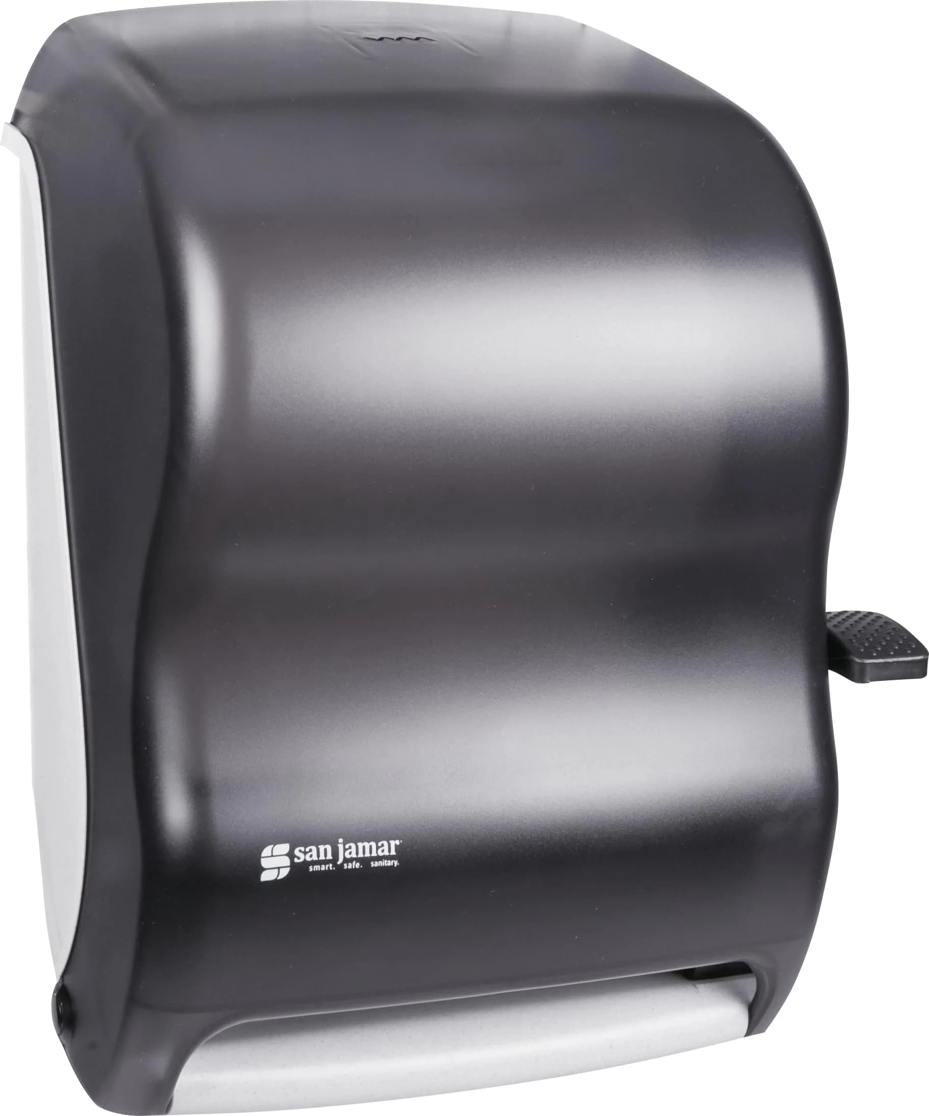 San Jamar T1100TBK Lever Roll Towel Dispenser w/o Transfer Mechanism- Black | Durable Plastic, Wall Mount, Easy Refill - main product image
