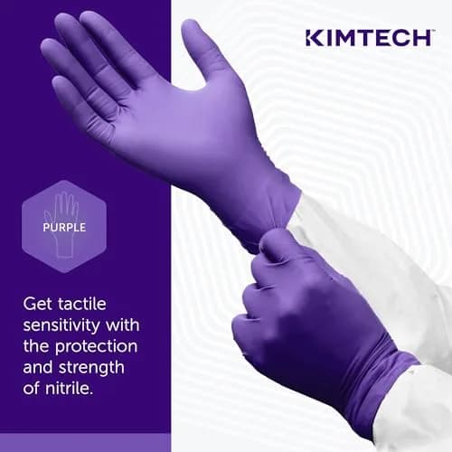 Halyard Health Professional 55082 Purple Nitrile Exam Gloves, 242 mm (9.5") Length, Medium, Box of 100 | Medical Grade Nitrile Gloves for Professionals thumbnail 5