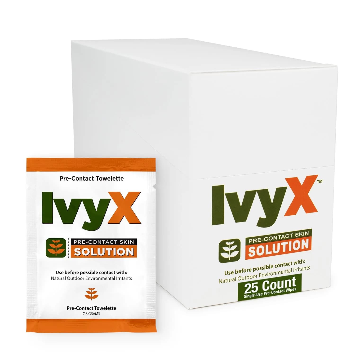 CoreTex Ivy X Pre-Contact Poison Ivy Wipes - Pack of 25 | Quick Dry & Chalk-Free Formula for Poison Oak & Sumac Oils - main product image