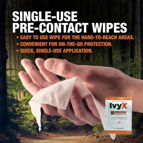 CoreTex Ivy X Pre-Contact Poison Ivy Wipes - Pack of 25 | Quick Dry & Chalk-Free Formula for Poison Oak & Sumac Oils thumbnail 2
