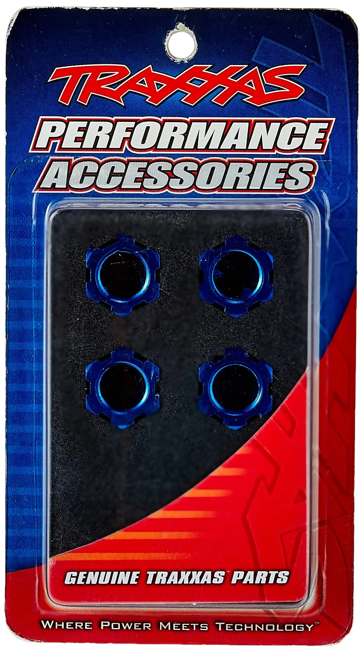 Traxxas 5353 Blue-Anodized Aluminum 17mm Splined Wheel Nuts (Set of 4) | RC Vehicle Parts - main product image