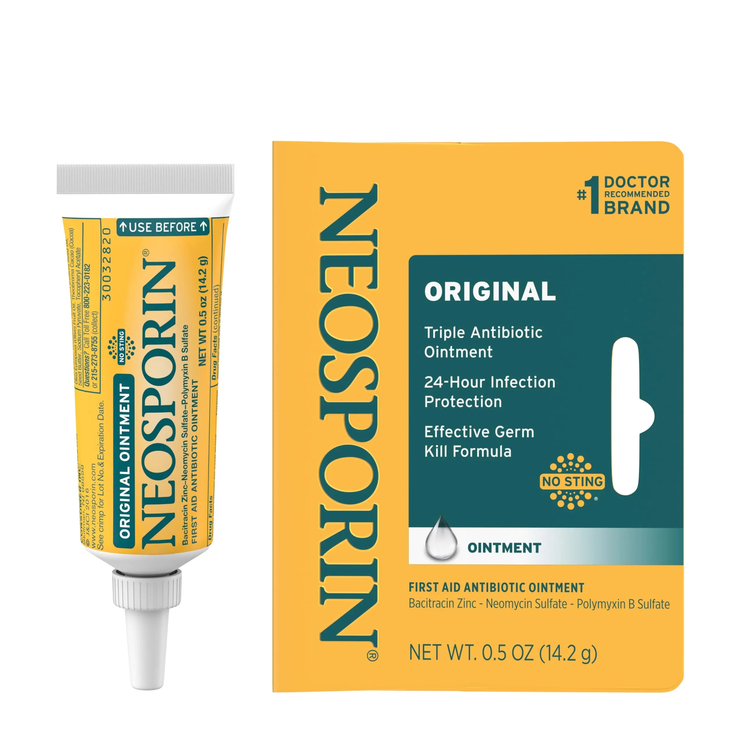 Neosporin Original Triple Antibiotic Ointment 0.5 oz (14.17 g) | 24-Hour Infection Protection